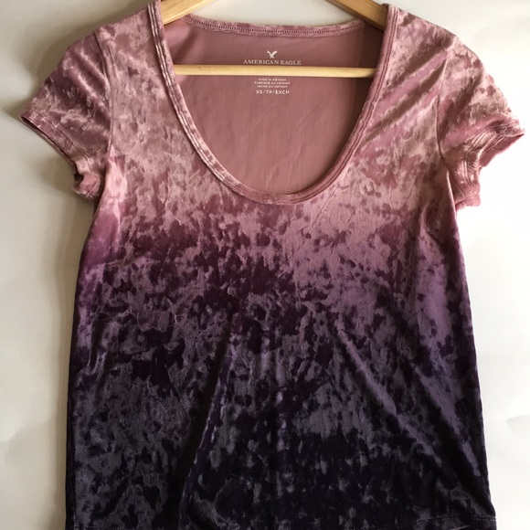 AEO- Crushed velvet ombré tee - Picture 2 of 4